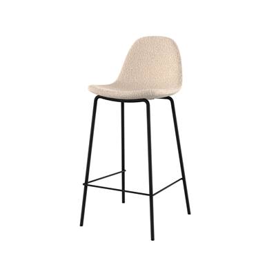 Vladi chaise de bar en tissu bouclette beige H65