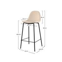 Vladi chaise de bar en tissu bouclette beige H65