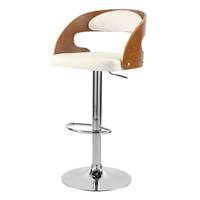 Burr chaise de bar réglable et pivotante en PU blanc