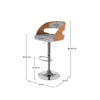 Burr chaise de bar réglable et pivotante en tissu gris clair
