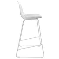 Yce chaise de bar blanche en PP, cuir synthétique et métal H65