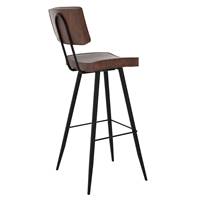 Birmingham chaise de bar en cuir synthétique marron H76