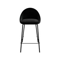 Turin chaise de bar arrondie velours noir H65