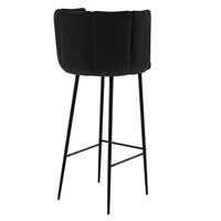 Lisboa chaise de bar en velours noir H75