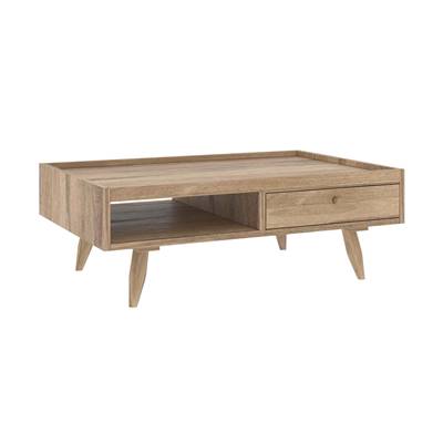 Rinto table basse rectangulaire 1 tiroir en bois clair de manguier