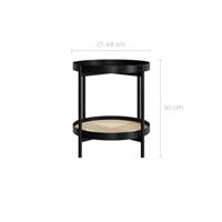 Cedak table d'appoint en rotin et métal noir
