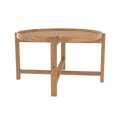 Stabaro table basse ronde en bois de teck recyclé ø70