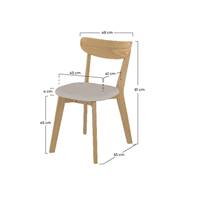 Erra chaise en bois de frêne et tissu beige