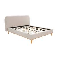 Talence lit double en tissu beige 160x200