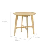 Bary table haute ronde en bois clair 4 personnes