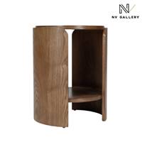 Epic table d'appoint en bois de frêne teinté noyer H50cm