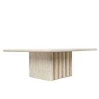 Jivan table basse carrée effet travertin glossy