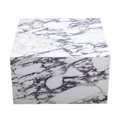 Coppa table basse cube effet marbre brillant