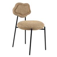 Amago chaise dossier nuage en tissu tweed jaune miami