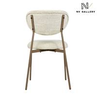 Bonnie chaise en chenille beige et métal cappuccino