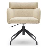Baita chaise de bureau rotative en tissu tweedé beige sable et métal noir