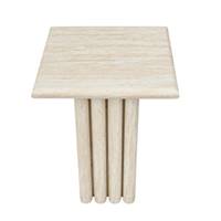 Jivan table d'appoint carrée effet travertin glossy