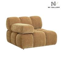 Bianca module fauteuil accoudoir interchangeable en tissu camel crêpe