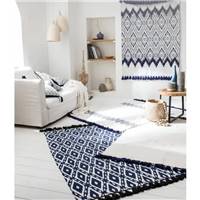 Atmospore tapis 120x170 beige et losanges bleus