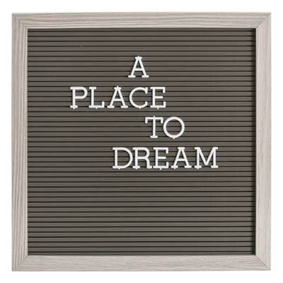 Ardi tableau mural à lettres en PVC gris et blanc 30cm