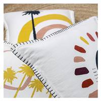 Chik coussin carré 40x40 coton blanc arc-en-ciel