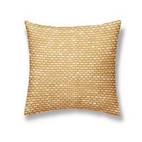 Chik coussin carré 40x40 coton jaune et tirets blancs