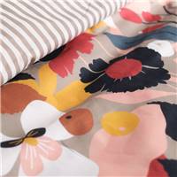 Sunshine parure de lit 220x240 coton imprimé fleurs rouge jaune rose bleu 14.17