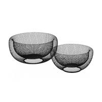 Kerala lot de 2 saladiers centre de table en métal noir