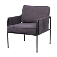 Cosy fauteuil en velours côtelé gris fusain
