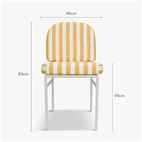Briel chaise d'extérieur en tissu rayé jaune et blanc