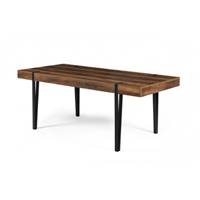Edena table à manger pieds épingles en bois effet vieilli et noir
