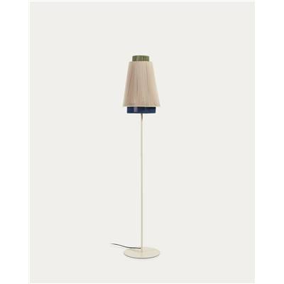 Blanzay lampadaire en coton finition beige et bleue