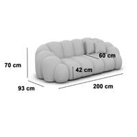 Dolban canapé 2 places en velours beige foncé