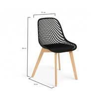 Ayala chaise dossier ajouré plastique noir