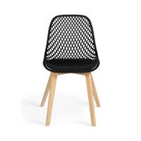 Ayala chaise dossier ajouré plastique noir