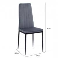 Beata chaise en velours gris clair dossier haut