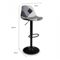 Capse tabouret de bar patchwork pivotant et réglable