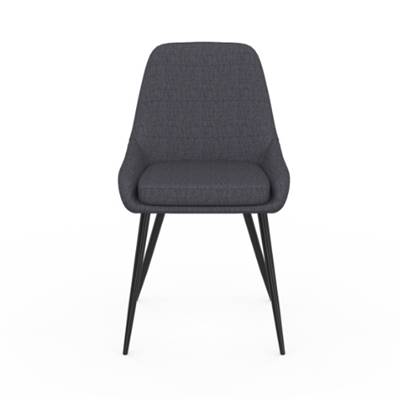 Annah chaise en tissu gris foncé et pieds noirs