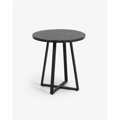 Zyla table ronde terrazzo noir et pieds en acier ø70