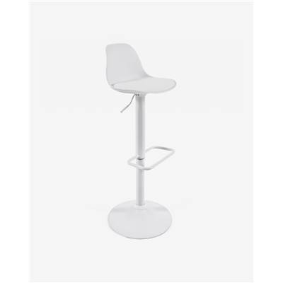 Céleste tabouret de bar réglable en hauteur blanc mat