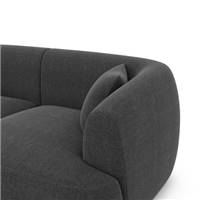 Gankeri canapé 3 places en tissu texturé gris anthracite