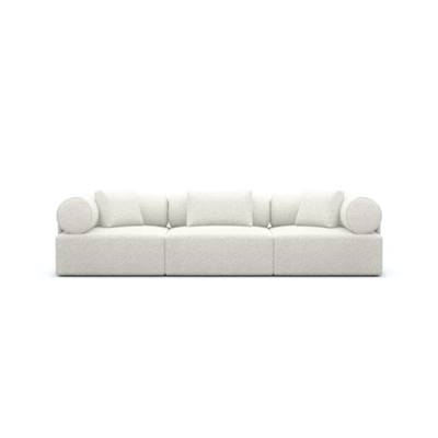Anicipri canapé 3 places tissu bouclé blanc