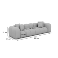 Cotton canapé 4 places en velours beige foncé