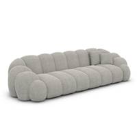 Dolban canapé 4 places en tissu texturé gris clair