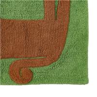 Suivre grand tapis animaux vert en coton