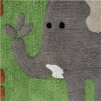 Suivre long tapis vert en coton motif animaux