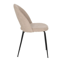 Rave chaise dossier arrondi en tissu beige pieds métal