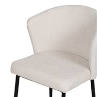 Bardo chaise dossier incurvé en tissu blanc