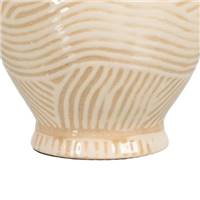 Oliag lampe de table style champignon beige et abat-jour éventail H39cm