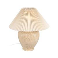 Oliag lampe de table moyenne style champignon beige et abat-jour éventail H58cm